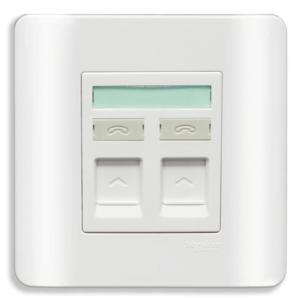ổ điện thoại đôi  Schneider E8432RJS4_G19