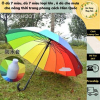 Ô dù 7 màu, dù 7 màu loại lớn , ô dù che mưa che nắng thời trang phong cách Hàn Quốc