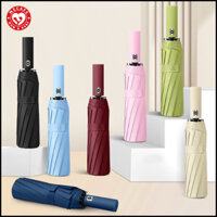 Ô Dù Che Mưa Gấp Gọn TỰ ĐỘNG 2 Chiều 12 Nan Kép, Dù Chống Nắng Cầm Tay 3 Lớp Chống Tia UV