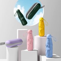 Ô dù che mưa mini loại 8 nan kèm hộp đựng (che nắng chống tia UV) sẵn nhiều màu