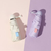 Ô dù che nắng chống tia cực tím siêu nhẹ mini kiểu Nhật, ô dù có túi nhỏ gọn cầm tay, ô dù gấp 5 lần, ô kép mưa nắng