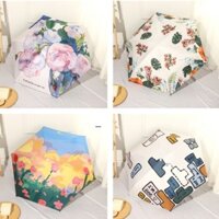 Ô dù đi nắng chỉ số SPF50+ chống tia tử ngoại nhiều hình họa của ngày hè bùng cháy rực rỡ loại dù Gấp 3, hình họa cute đ