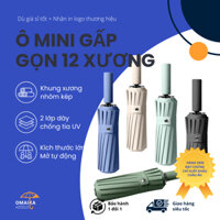 Ô Dù Gấp Gọn Che Mưa Che Nắng Chống Tia UV 12 Nan Đóng Mở Tự Động