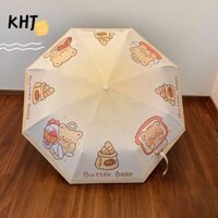 Ô dù gấu bơ KHJ, Dù bảo vệ tia cực tím Mini, Ô chống nắng gấp hoạt hình chống gió