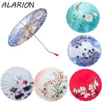 Ô dù giấy dầu ALARION, Ô lụa cổ điển Trung Quốc thủ công, Treo trang trí chắc chắn Tay cầm dài ô khiêu vũ đầy màu sắc cho trẻ em