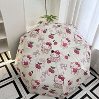 Ô dù Hello Kitty tự động hoàn toàn, bảo vệ UV, sử dụng kép cho nắng và mưa, ô dễ thương