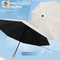 Ô dù hình gấu hoạt hình dễ thương LOCO FISH: Có thể gập lại, chống nắng, tấm chắn UV