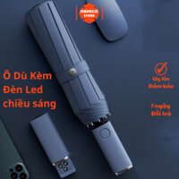 Ô Dù Kiêm Đèn Pin Led Soi Sáng Hai 2 Trong 1 Gập Tự Động, Ô Che Mưa Di Động Có Đèn Pin Sạc USB