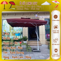 Ô Dù Lệch Tâm Mái Vuông 2.5m x 2.5m cao 2m8 Khung Thép Chịu Lực Vải Dù Cao Cấp - Ô Dù Long Duy