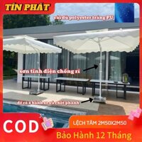Ô dù lệch tâm mái vuông 2m50 x 2m50 BẢN CAO CẤP vải dù polyester chống thấm tuyệt đối hàng nhập khẩu 100%