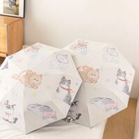 Ô dù mèo hoạt hình DINGY, Ô chống nắng nhẹ chống nắng cho mèo, Dù di động 3 vòng tự động chống nước gấp ô chống nắng ngoài trời