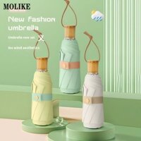 Ô dù nhỏ gọn tối giản hiện đại MOLIKE có tay cầm bằng gỗ và chống tia cực tím