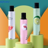 Ô dù trái cây tươi NOVAVIBE, ô tự động đường kính 8 sườn 94cm, ô du lịch mưa nắng đa năng chống tia cực tím Mini chống nắng ngoài trời