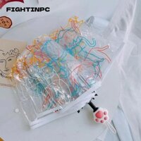 Ô dù trong suốt FIGHTINPC, Ô gấp chống đỡ chụp ảnh Sakura, Phong cách Nhật Bản Hướng dẫn sử dụng ô mưa mèo ba lần đi mưa