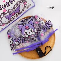 Ô dù trong suốt gập tự động Sanrio family Kuromi heart chain