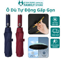 Ô Dù Tự Động Gấp Gọn FAMILY, Ô Dù Xếp Gọn 24 Nan Thép Không Gỉ, Ô Dù Cỡ Lớn Che Mưa Che Nắng Chống Tia UV O36