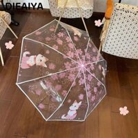 Ô gấp DAIYA, Ô trong suốt chống đỡ chụp ảnh Sakura, Ô che mưa mèo ba lần được gia cố bằng tay
