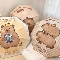 Ô gấp gọn che nắng, che mưa hoạ tiết bộ trưởng cute