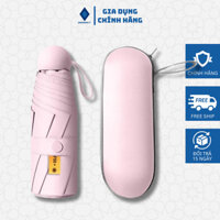 Ô Gấp Gọn Mini cao cấp Màu Trơn Có Hộp Đựng Tiện Lợi