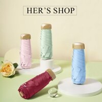Ô Gấp Gọn Mini Che Mưa Chống Nắng UPF50+ Chất Liệu Vinyl Cao Cấp Bỏ Túi Nhỏ Gọn