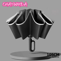 Ô gấp ngược CHAYUMDA, Ô UV gia cố sọc phản quang chống gió, Tay cầm Carabiner Ô dù hoàn toàn tự động