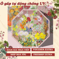 Ô Gấp Tự Động Thu Gọn Khu Vườn Hoa Chống Tia UV Sang Trọng - Ô Che Mưa Nắng - Quà Tặng Mẹ, Bạn Gái - MinAh Home
