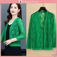 O kho C áo khoác cardigan D kim C Ch v D Ng R Ng M U Th trang cho phụ nữ Trung Niên Mùa Thu Mỏng Phối Ren Che Nắng s