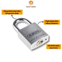 Ổ Khóa Abus 80Ti/50 Thân Titalium Khóa Siêu Nhẹ Chìa răng Cưa Chống Sao Chép Chống Lẫy Khóa An Toàn