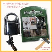 Ổ Khóa Báo Động KONO, Chống Cắt,  Chống Trộm Bằng INOX 2 Lõi Bi, Cao Cấp (Chính Hãng).