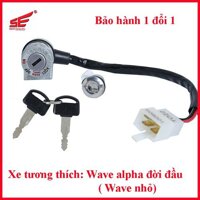 Ổ KHÓA CHỐNG TRỘM XE MÁY WAVE NHỎ TỪ 2002 ĐẾN 2006 , CHÌA 2 CẠNH THƯƠNG HIỆU SE