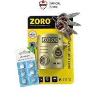 Ổ khóa chụp báo động chống trộm ZORO chìa xe hơi,màu vàng đồng,bảo vệ pát cửa,chống cắt toàn diện
