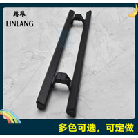 Ổ khóa cửa kính, núm cửa lớn, tay nắm cửa khung hợp kim nhôm đen, tay nắm cửa gỗ, hộp cửa, tay nắm cửa dày