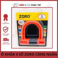 Ổ khóa mật mã 4 số ZORO,dạng chữ U - ổ khóa số thay đổi mật mã thích hợp khóa cửa nhà,khóa xe