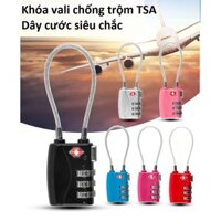 Ổ khóa số 3 lớp mật khẩu TSA719 mini dây cước siêu chắc chống trộm vali an toàn, tiện lợi, nhỏ gọn, khóa vali hải quan