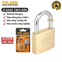 Ổ khoá treo đồng bấm công nghiệp size 40mm TOLSEN, khoá bấm khoá vali siêu cứng chống cắt - Tiêu chuẩn xuất khẩu châu Âu