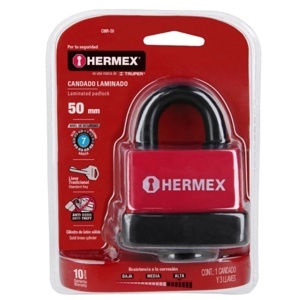 Ổ khóa treo thép bọc nhựa chống cắt 50mm Hermex CMR-50