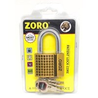 Ổ khóa treo ZORO 6 phân xọc chìa kiếm 16 rảnh,ổ khóa chống trộm,chống cắt,không gỉ sét,khóa bấm