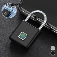 Ổ khóa vân tay thông minh PERNEAKY, Khóa mật khẩu vân tay sạc USB chống nước, Ổ khóa vân tay chống trộm di động