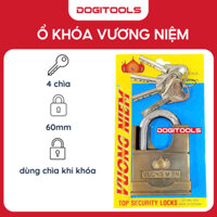 Ổ Khóa Vương Niệm Chống Cắt 60mm 4 Chìa 100% Đồng Thau Khóa Cổng Cửa Nhà