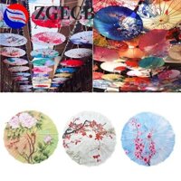 Ô lụa Trung Quốc ZGECB, Ô giấy treo trang trí có hoa văn, Ô dù khiêu vũ thủ công dài tay đầy màu sắc bền bỉ Cosplay