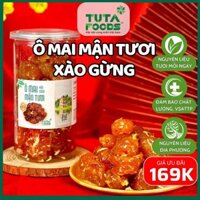 Ô mai mận xào gừng, ô mai xí muội mận, ô mai mận tươi xào gừng hộp 500gr Tuta Foods giao hỏa tốc HCM