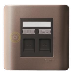 Ổ mạng + ổ điện thoại Schneider Zencelo Series E8432TDRJS_6SZ_G19