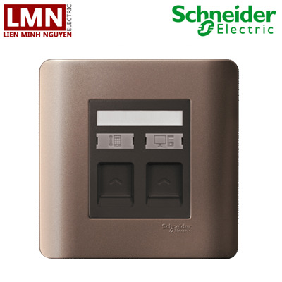 Ổ mạng + ổ điện thoại Schneider Zencelo Series E8432TDRJS-5-SZ-G19