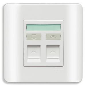 Ổ mạng + ổ điện thoại Schneider Zencelo Series E8432TDRJS-5-G19