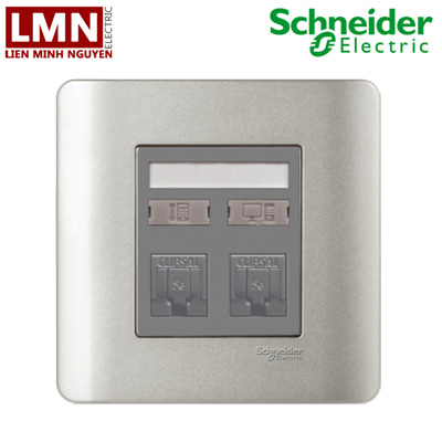 Ổ mạng + ổ điện thoại Schneider Zencelo Series E8432TDRJS-5-SA-G19