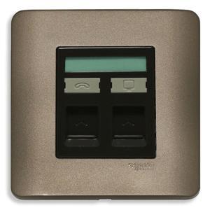 Ổ mạng + ổ điện thoại Schneider Zencelo Series E8432TDRJS-5-SZ-G19