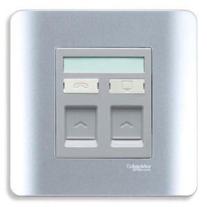 Ổ mạng + ổ điện thoại Schneider Zencelo Series E8432TDRJS_6SA_G19