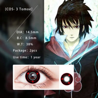 [O] [Munkuz] 1 Cặp 2 Kính Áp Tròng Hóa Trang Sasuke Sharingan