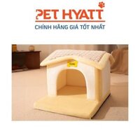 Ổ Nệm Hình Nhà Biệt Thự Vàng Có Sân Cho Thú Cưng