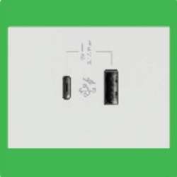 Ổ sạc USB type Schneider M3T_USB2_WE - A+C 2.4A size 2S